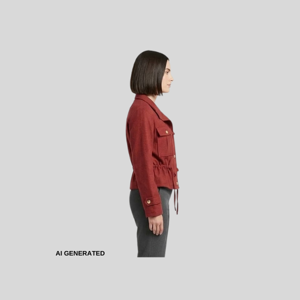 Elegante Utility-Jacke in Rot/Bordeaux – Struktur trifft auf Femininität