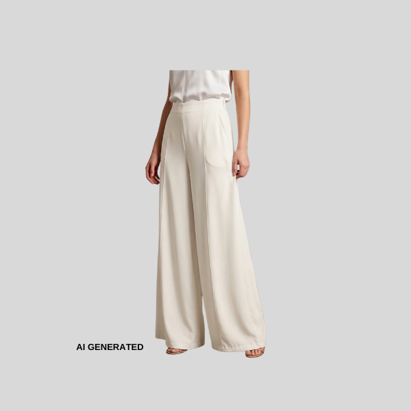 Elegante Wide-Leg-Hose mit markanter Biesenfalt in Weiß