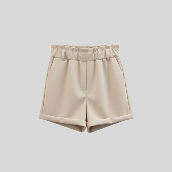 Elegante Kunstleder-Shorts mit Elastikbund