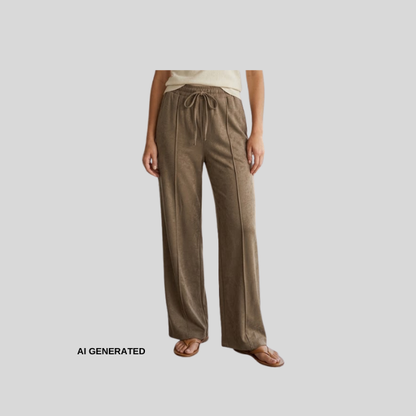 Weite Sweat-Hose mit eleganter Biesennaht (Kunstlederhose)