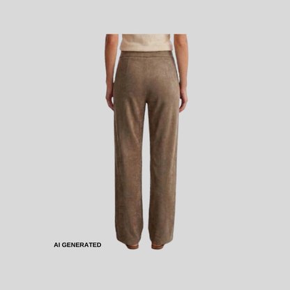 Weite Sweat-Hose mit eleganter Biesennaht (Kunstlederhose)