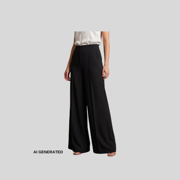 Elegante Wide-Leg-Hose mit markanter Biesenfalt in Schwarz