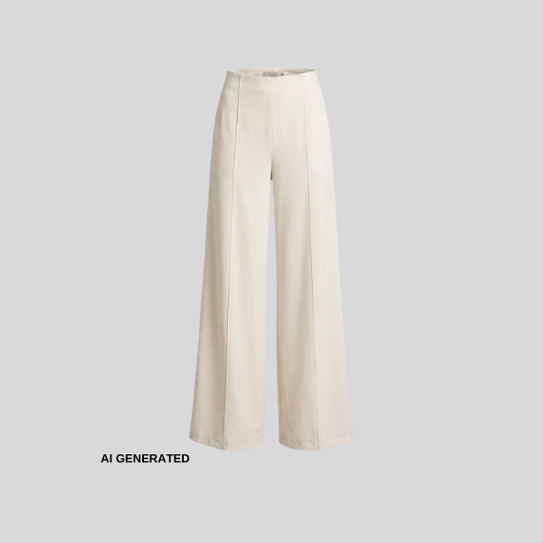 Elegante Wide-Leg-Hose mit markanter Biesenfalt in Weiß