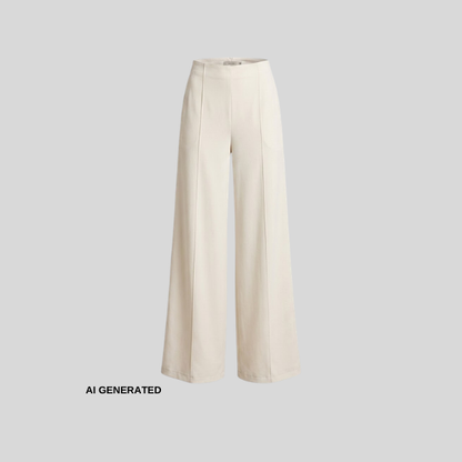 Elegante Wide-Leg-Hose mit markanter Biesenfalt in Weiß
