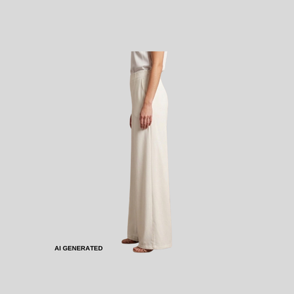 Elegante Wide-Leg-Hose mit markanter Biesenfalt in Weiß