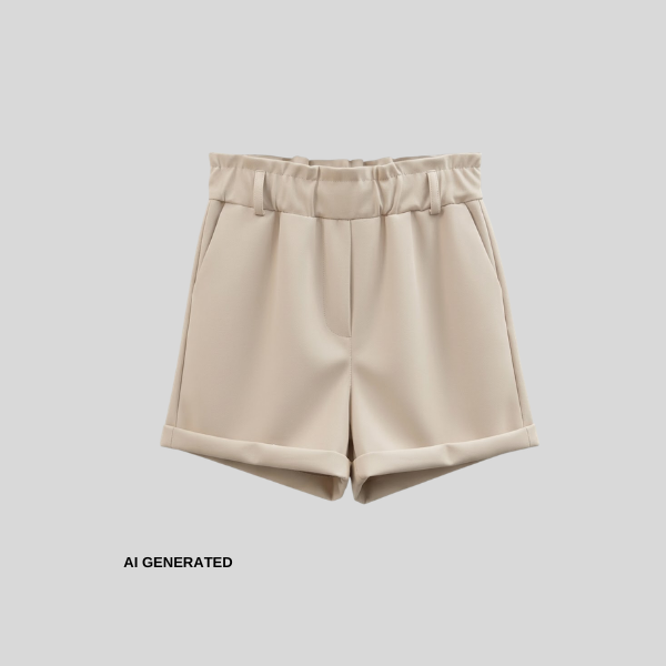 Elegante Kunstleder-Shorts mit Elastikbund