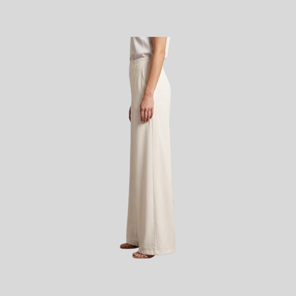 Elegante Wide-Leg-Hose mit markanter Biesenfalt in Weiß