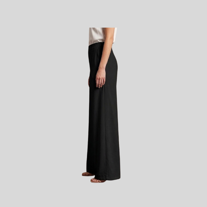 Elegante Wide-Leg-Hose mit markanter Biesenfalt in Schwarz