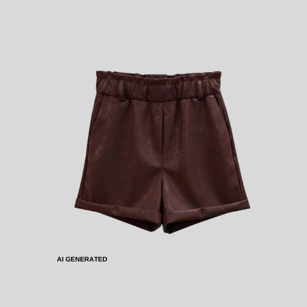 Elegante Kunstleder-Shorts mit Elastikbund
